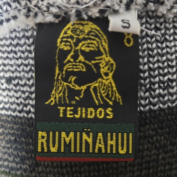 Vintage Wool Tejidos Ruminahui Alpaca Zip-up Hoodie Sweater Jacket Size S - Picture 6 of 9